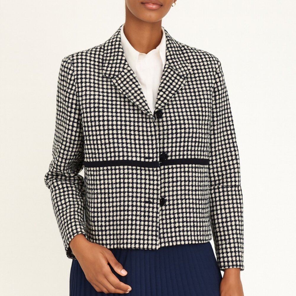 Vintage Sag Harbor Blazer Jacket size 12 Geometric Print Career Business Casual